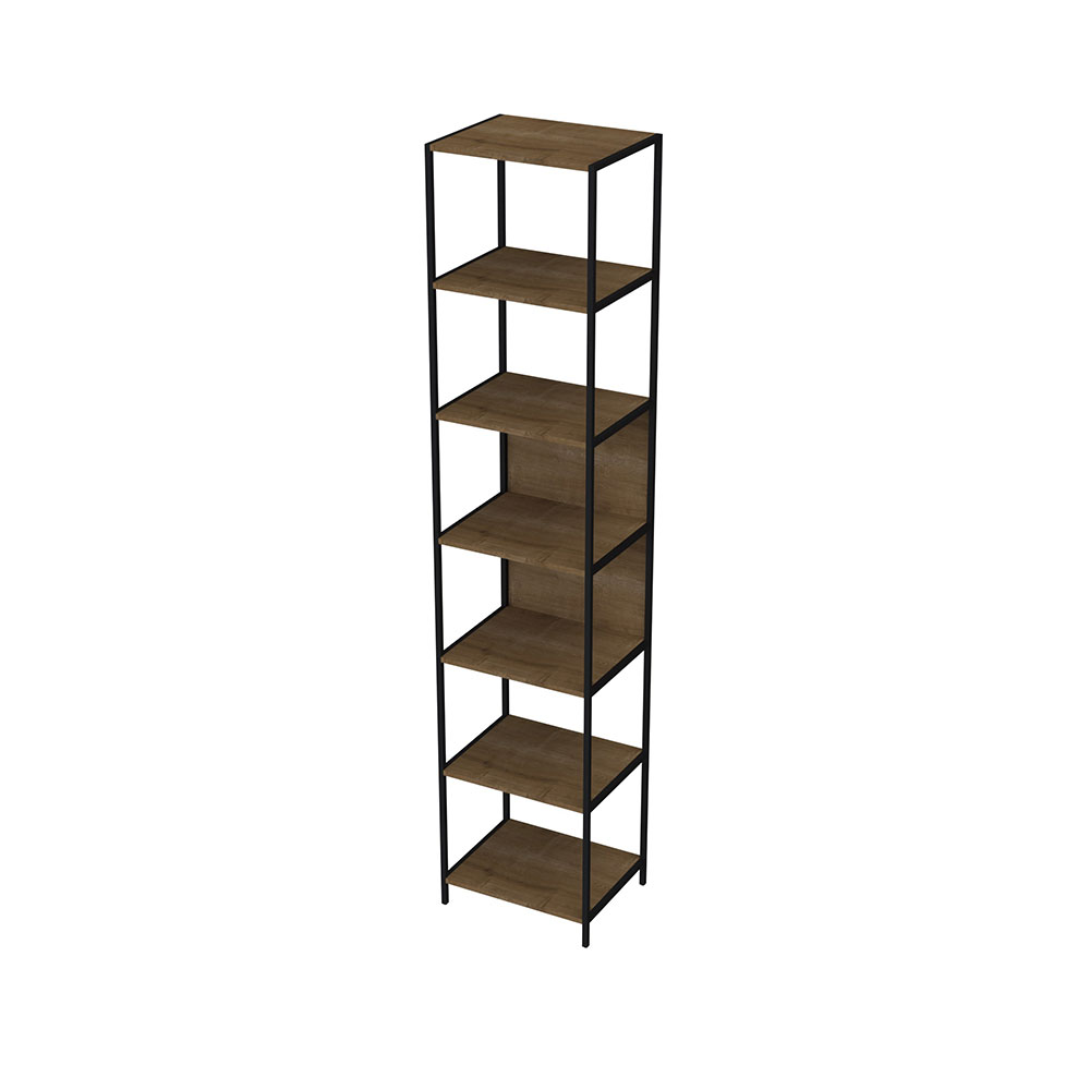 Estante Multiuso Steel Quadra com 07 Prateleiras Estilo Industrial Vermont e Preto 45 cm - D'Rossi