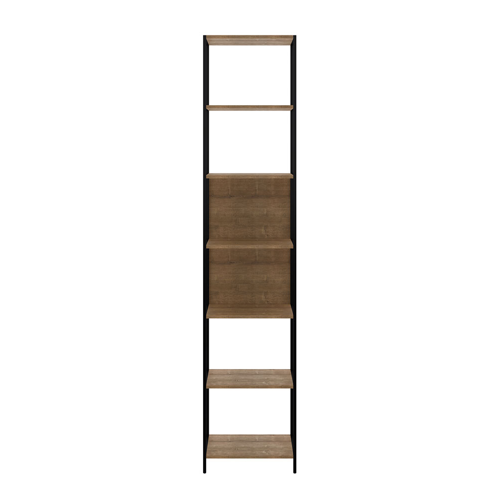 Estante Multiuso Steel Quadra com 07 Prateleiras Estilo Industrial Vermont e Preto 45 cm - D'Rossi