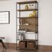 Estante Multiuso Steel Quadra com 07 Prateleiras Estilo Industrial Vermont e Preto 90 cm - D'Rossi