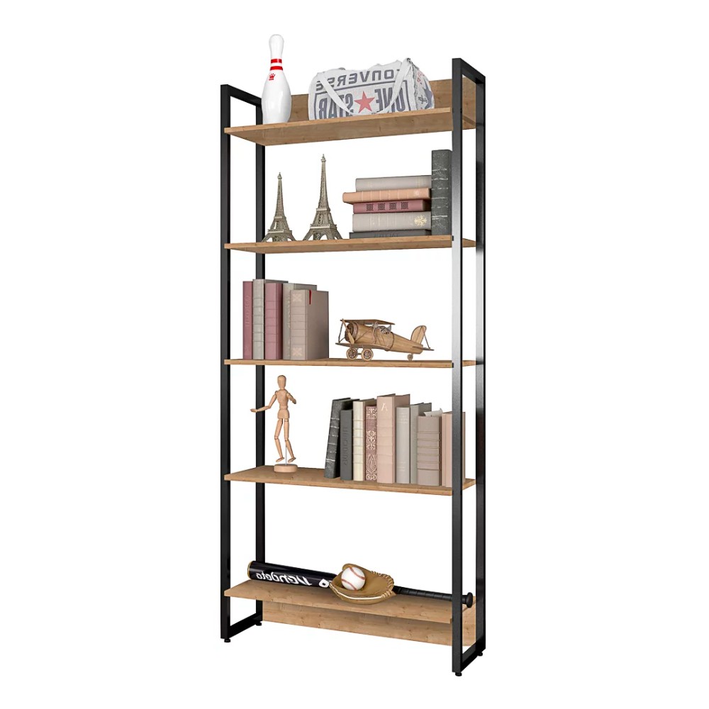 Estante Porto 80cm Com 5 Prateleiras Natural D'Rossi