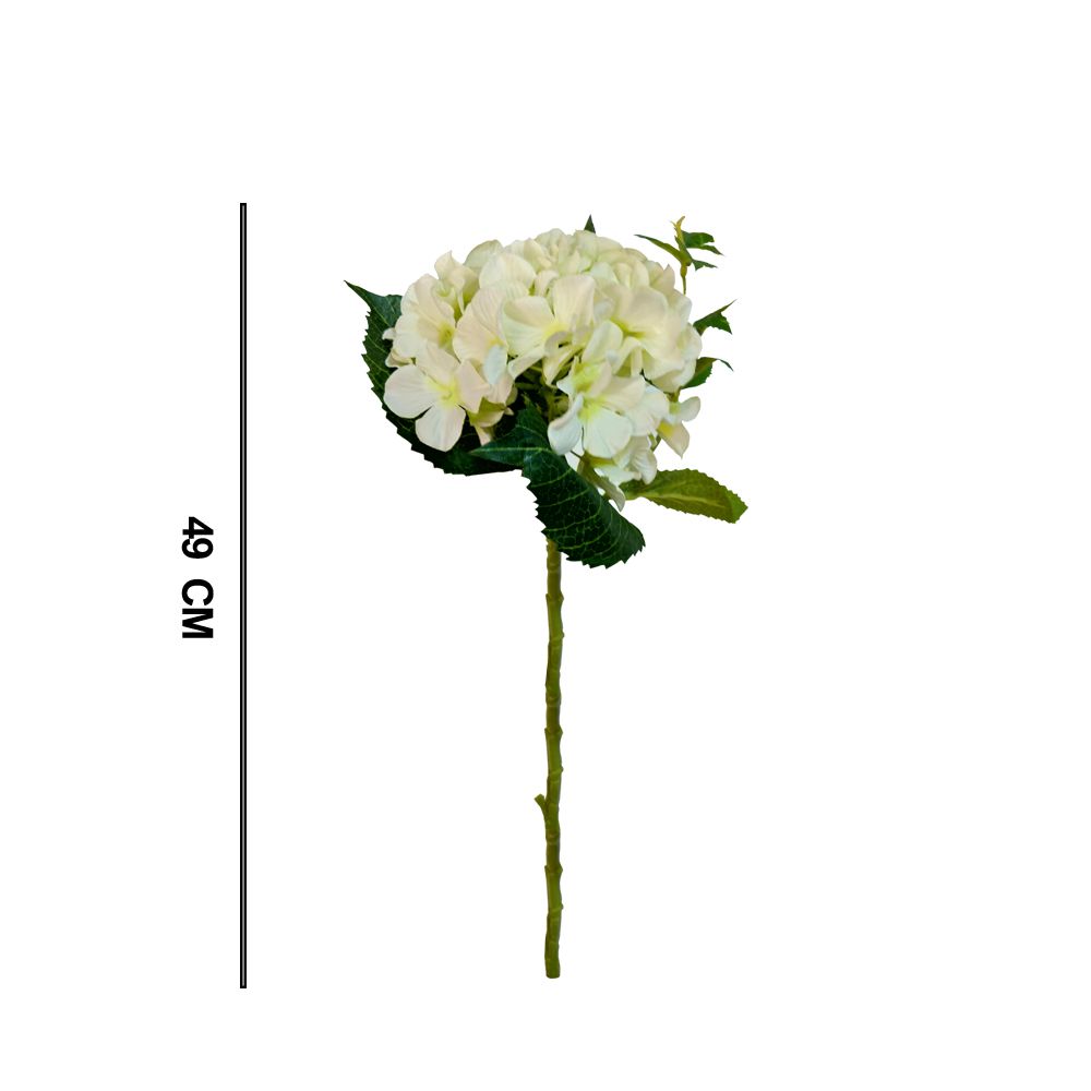 Flor Hortência Artificial Creme 49 cm - D'Rossi