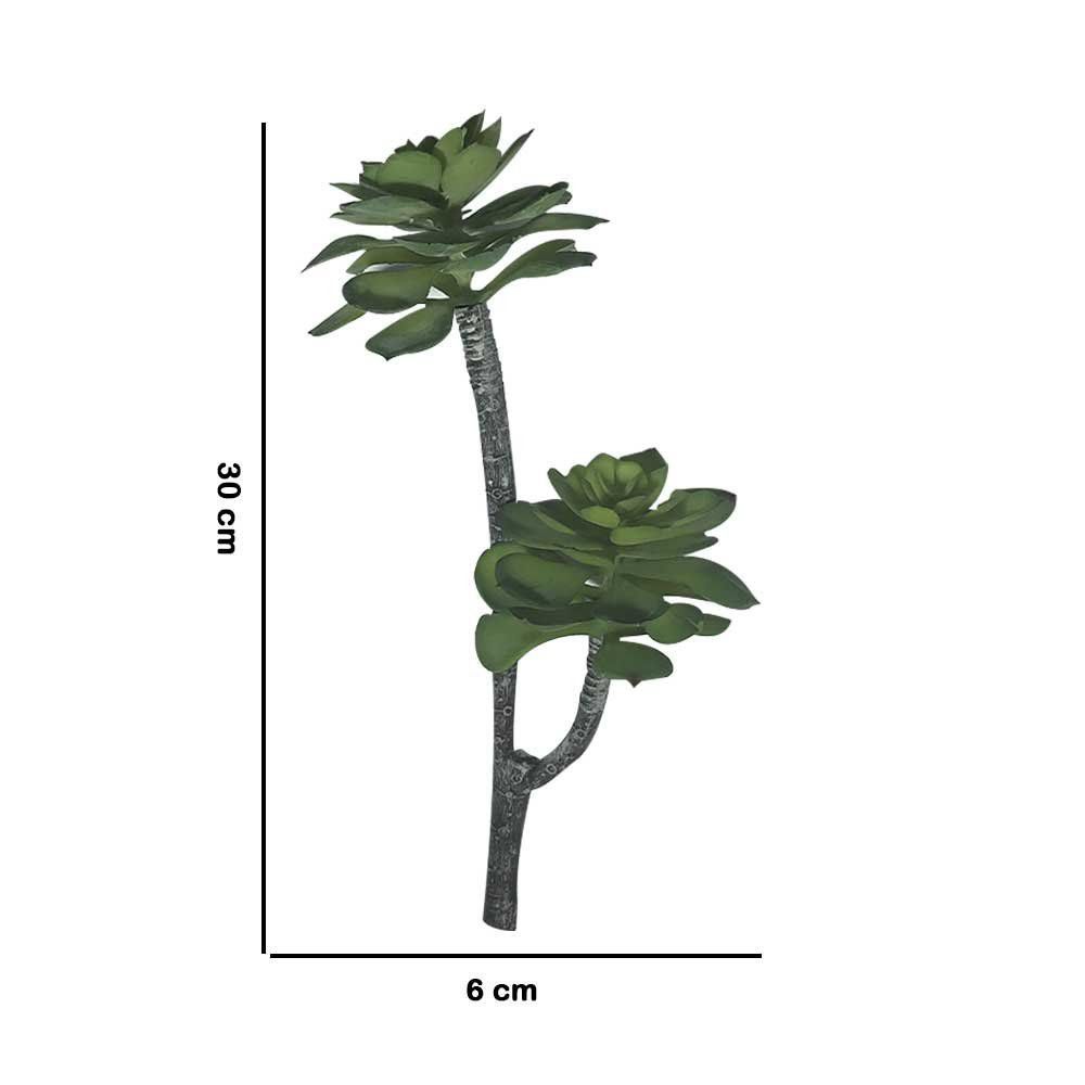 Galho Decorativo Suculenta Verde 30 cm - D'Rossi