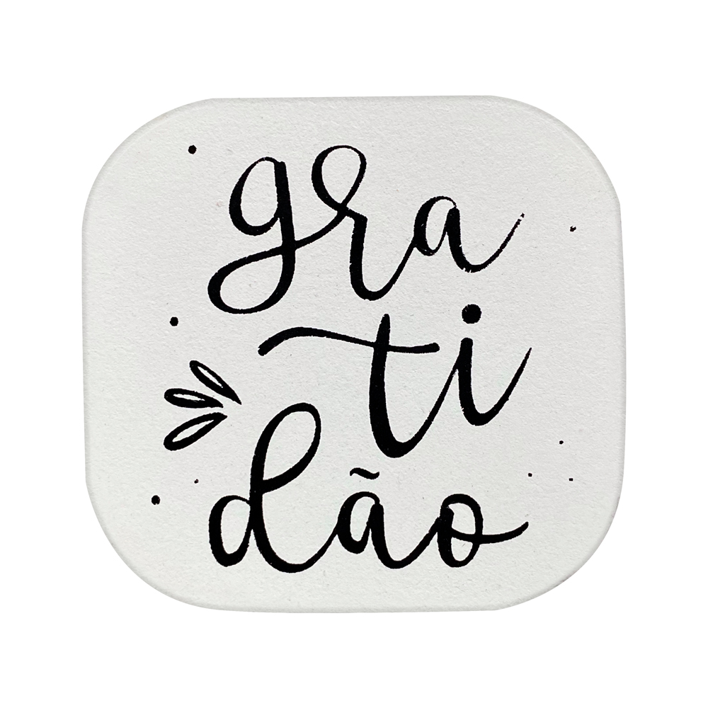 Gancho Suporte Decorativo de Madeira Gratidão Branco 6x6x5 cm - D'Rossi