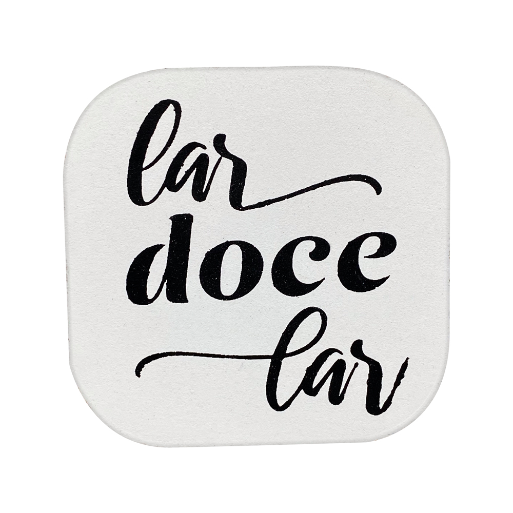 Gancho Suporte Decorativo de Madeira Lar Doce Lar Branco 6x6x5 cm - D'Rossi