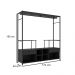 Guarda Roupa Casal Closet Barcelona 02 Gavetas Preto - D'Rossi