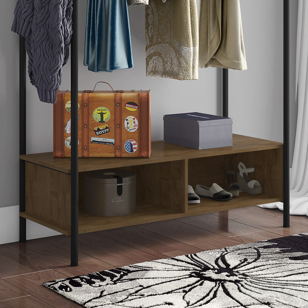 Guarda Roupa Casal Closet Milão Preto/Demolição - D'Rossi