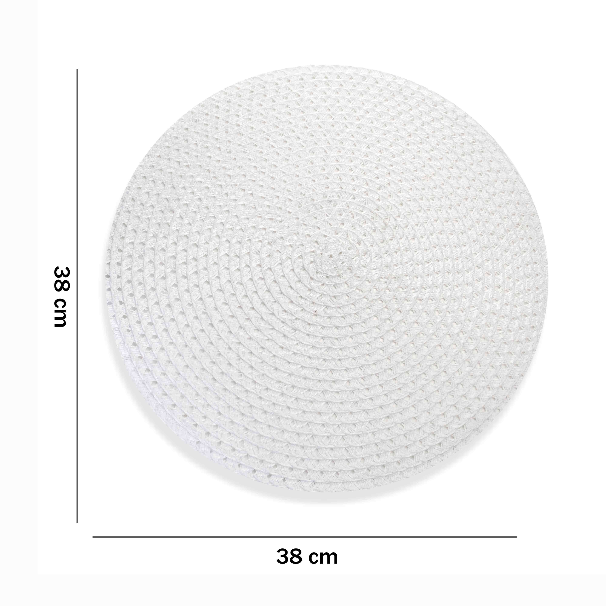 Jogo Americano Redondo de Plástico Branco 38 cm - D'Rossi