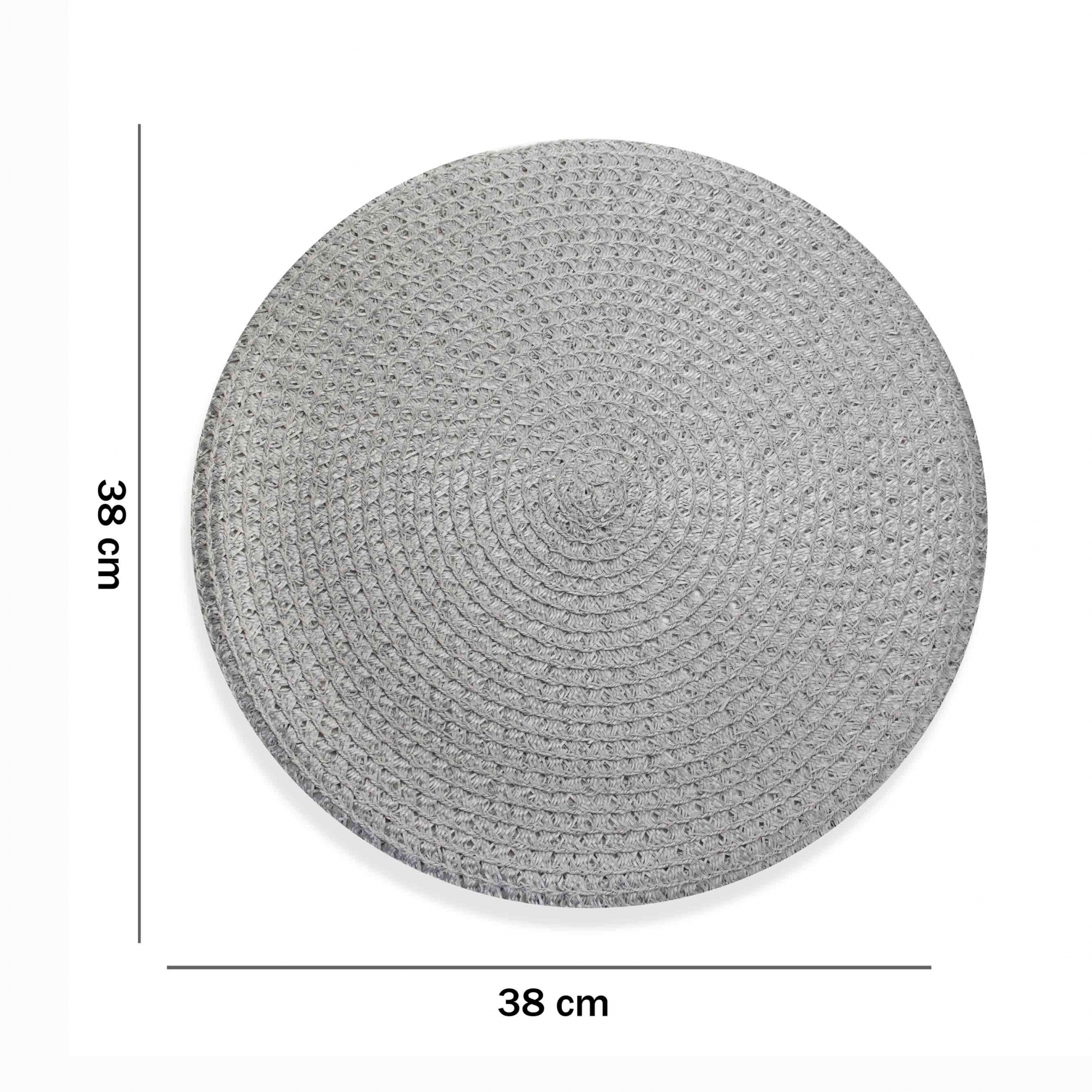 Jogo Americano Redondo de Plástico Cinza 38 cm - D'Rossi