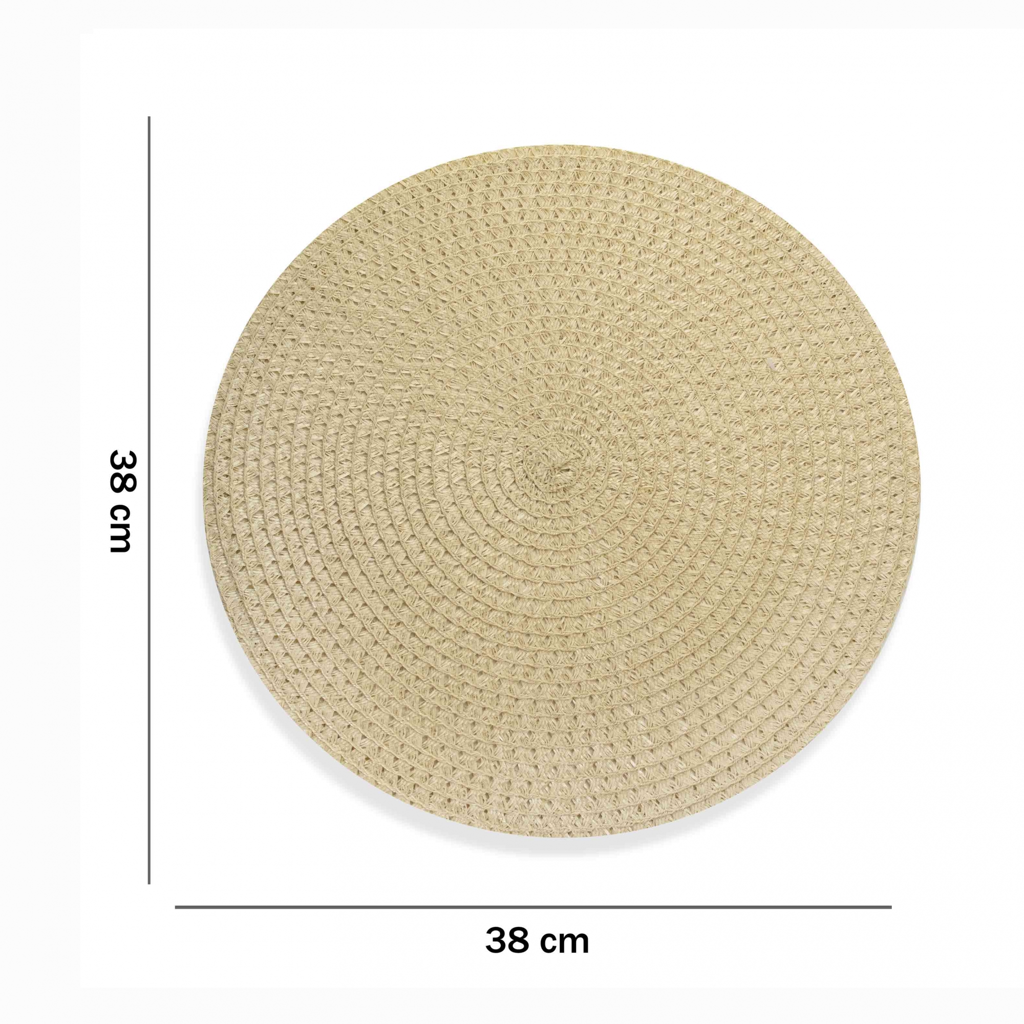 Jogo Americano Redondo de Plástico Creme 38 cm - D'Rossi