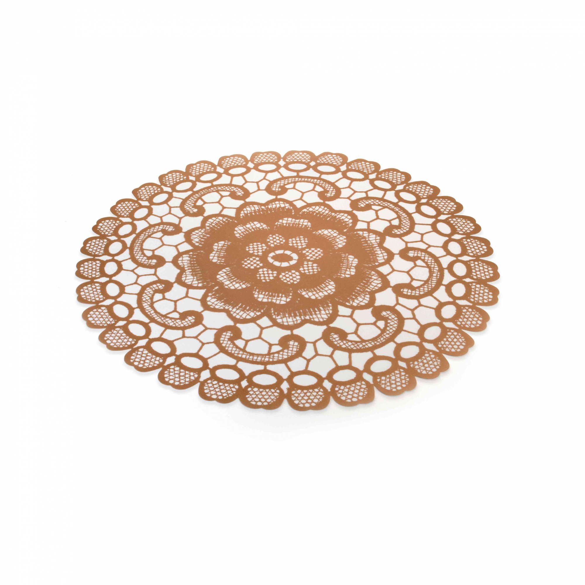 Jogo Americano Redondo de Plástico Flor Rosê 38 cm - D'Rossi