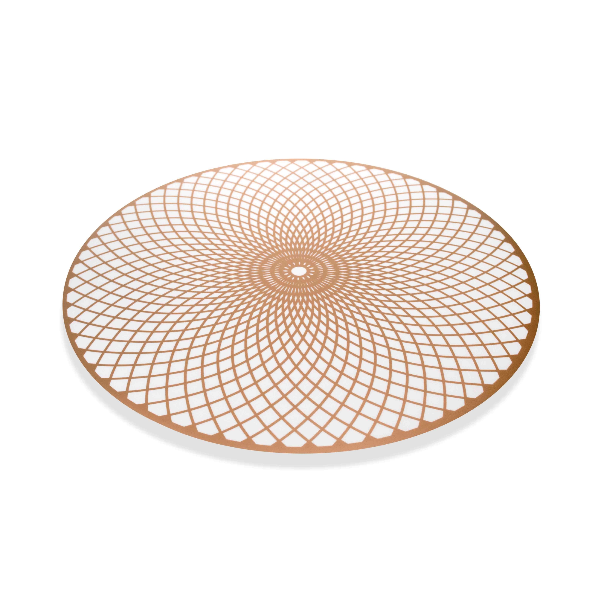 Jogo Americano Redondo de Plástico Mandala Rosê 38 cm - D'Rossi