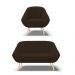 Kit 01 Namoradeira 02 Lugares e 01 Poltrona Giovana Suede Marrom Pés Palito Natural - D'Rossi