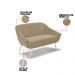 Kit 01 Namoradeira 02 Lugares e 01 Poltrona Giovana Suede Marrom Rato Pés Palito Natural - D'Rossi