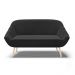 Kit 01 Namoradeira 02 Lugares e 01 Poltrona Giovana Suede Preto Pés Palito Natural - D'Rossi