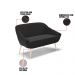 Kit 01 Namoradeira 02 Lugares e 01 Poltrona Giovana Suede Preto Pés Palito Natural - D'Rossi