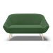 Kit 01 Namoradeira 02 Lugares e 01 Poltrona Giovana Suede Verde Pés Palito Natural - D'Rossi