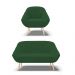 Kit 01 Namoradeira 02 Lugares e 01 Poltrona Giovana Veludo Verde Pés Palito Natural - D'Rossi