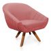 Kit 01 Namoradeira 02 Lugares e 01 Poltrona Giratória Giovana Suede Rose Base Madeira MM30 - D'Rossi