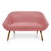Kit 01 Namoradeira 02 Lugares e 01 Poltrona Giratória Giovana Suede Rose Base Madeira MM30 - D'Rossi