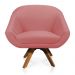 Kit 01 Namoradeira 02 Lugares e 01 Poltrona Giratória Giovana Suede Rose Base Madeira MM30 - D'Rossi
