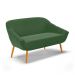 Kit 01 Namoradeira 02 Lugares e 01 Poltrona Giratória Giovana Suede Verde Base Madeira MA30 - D'Rossi
