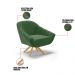 Kit 01 Namoradeira 02 Lugares e 01 Poltrona Giratória Giovana Suede Verde Base Madeira MA30 - D'Rossi