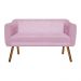 Kit 01 Namoradeira 02 Lugares e 01 Poltrona Giratória Julia Suede Rosa Bebê com Strass Base Madeira MM30 D'Rossi