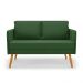 Kit 01 Namoradeira 02 Lugares e 01 Poltrona Mari Suede Verde Base de Madeira MA30 - D'Rossi