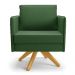 Kit 01 Namoradeira 02 Lugares e 01 Poltrona Mari Suede Verde Base de Madeira MA30 - D'Rossi