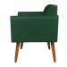 Kit 01 Namoradeira 02 Lugares e 01 Poltrona Marisa Suede Verde Base Giratória Madeira MA30 D'Rossi