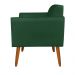 Kit 01 Namoradeira 02 Lugares e 01 Poltrona Marisa Suede Verde Pés Palito Castanho D'Rossi