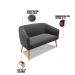 Kit 01 Namoradeira 02 Lugares e 01 Poltrona Stella Suede Preto Pés Palito Castanho D'Rossi