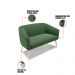 Kit 01 Namoradeira 02 Lugares e 01 Poltrona Stella Suede Verde Pés Palito Natural  - D'Rossi
