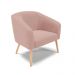 Kit 01 Namoradeira 02 Lugares e 01 Poltrona Stella Veludo Rosê Pés Palito Natural - D'Rossi