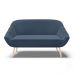 Kit 01 Namoradeira 02 Lugares e 02 Poltronas Giovana Suede Azul Marinho Pés Palito Natural - D'Rossi