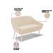 Kit 01 Namoradeira 02 Lugares e 02 Poltronas Giovana Suede Bege Pés Palito Natural - D'Rossi