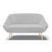 Kit 01 Namoradeira 02 Lugares e 02 Poltronas Giovana Suede Cinza Pés Palito Natural - D'Rossi