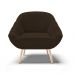 Kit 01 Namoradeira 02 Lugares e 02 Poltronas Giovana Suede Marrom Pés Palito Natural - D'Rossi