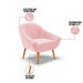 Kit 01 Namoradeira 02 Lugares e 02 Poltronas Giovana Suede Rosa Bebê Pés Palito Castanho - D'Rossi
