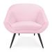 Kit 01 Namoradeira 02 Lugares e 02 Poltronas Giovana Suede Rosa Bebê Pés Palito De Ferro - D'Rossi