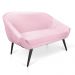 Kit 01 Namoradeira 02 Lugares e 02 Poltronas Giovana Suede Rosa Bebê Pés Palito De Ferro - D'Rossi
