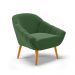 Kit 01 Namoradeira 02 Lugares e 02 Poltronas Giovana Suede Verde Pés Palito Castanho - D'Rossi
