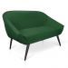 Kit 01 Namoradeira 02 Lugares e 02 Poltronas Giovana Suede Verde Pés Palito De Ferro - D'Rossi