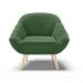 Kit 01 Namoradeira 02 Lugares e 02 Poltronas Giovana Suede Verde Pés Palito Natural - D'Rossi