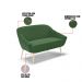 Kit 01 Namoradeira 02 Lugares e 02 Poltronas Giovana Suede Verde Pés Palito Natural - D'Rossi