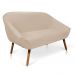 Kit 01 Namoradeira 02 Lugares e 02 Poltronas Giratória Giovana Suede Base Madeira MM30 - D'Rossi