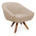 Kit 01 Namoradeira 02 Lugares e 02 Poltronas Giratória Giovana Suede Base Madeira MM30 - D'Rossi