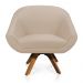 Kit 01 Namoradeira 02 Lugares e 02 Poltronas Giratória Giovana Suede Base Madeira MM30 - D'Rossi