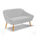 Kit 01 Namoradeira 02 Lugares e 02 Poltronas Giratória Giovana Suede Cinza Base Madeira MA30 - D'Rossi