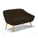 Kit 01 Namoradeira 02 Lugares e 02 Poltronas Giratória Giovana Suede Marrom Base Madeira MA30 - D'Rossi